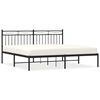 vidaXL Metal Bed Frame without Mattress with Headboard Black 180x200cm