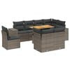 vidaXL 9 Piece Garden Sofa Set with Cushions Grey Poly Rattan