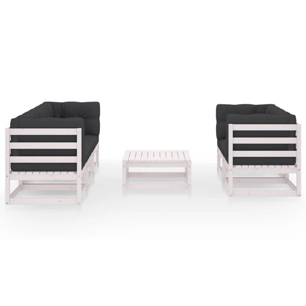 vidaXL 6 Piece Garden Lounge Set with Cushions Solid Pinewood