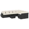 vidaXL 10 Piece Garden Sofa Set with Cushions Black Poly Rattan