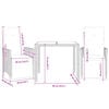 vidaXL 3 Piece Garden Bistro Set with Cushions Grey Poly Rattan