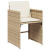 vidaXL 9 Piece Garden Dining Set with Cushions Beige Poly Rattan