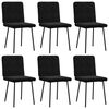 vidaXL Dining Chairs 6 pcs Black Velvet
