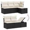 vidaXL 7 Piece Garden Sofa Set with Cushions Black Poly Rattan