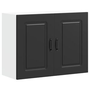 vidaXL Kitchen Wall Cabinet Kalmar Black Engineered Wood