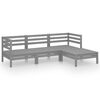 vidaXL 4 Piece Garden Lounge Set Solid Pinewood Grey