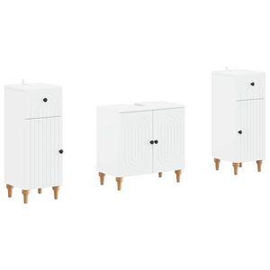 vidaXL 3 Piece Bathroom Cabinet Set ALKMAAR 3 pcs White