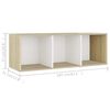 vidaXL TV Cabinet White and Sonoma Oak 107x35x37 cm Engineered Wood