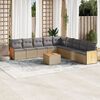vidaXL 10 Piece Garden Sofa Set with Cushions Beige Poly Rattan