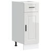 vidaXL Kitchen Base Cabinet "Porto" High Gloss White Engineered Wood