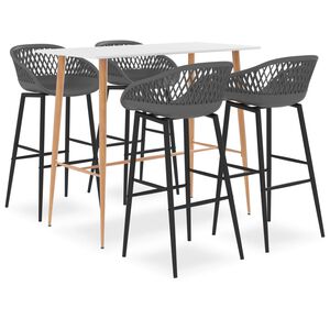 vidaXL Bar Set | White | MDF | Medium | Ergonomic | Bar Set | Rectangular