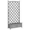 vidaXL Planter with Trellis Grey 90x35x180 cm Solid Wood Fir