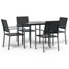 vidaXL 5 Piece Garden Dining Set Poly Rattan and Steel