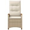 vidaXL Reclining Garden Chair Beige and Cream 64 x 57.5 x 112 cm