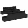 vidaXL Sofa Set with Cushion Manual 7 pcs Black Poly Rattan