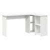 vidaXL Desk with Shelf White 142 x 102 x 73 cm Engineered Wood