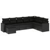 vidaXL 8 Piece Garden Sofa Set with Cushions Black Poly Rattan