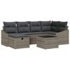 vidaXL Sofa Set with Cushion with Storage Grey Poly Rattan