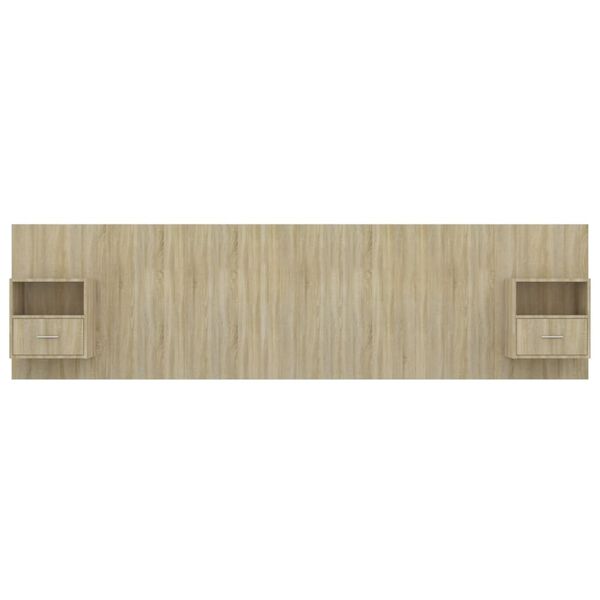 vidaXL Bed Headboard with Cabinets Sonoma Oak Engineered Wood