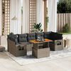 vidaXL 8 Piece Garden Sofa Set with Cushions Grey Poly Rattan