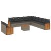 vidaXL 12 Piece Garden Sofa Set with Cushions Grey Poly Rattan