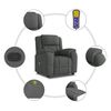 vidaXL Massage Recliner Chair Dark Grey Fabric