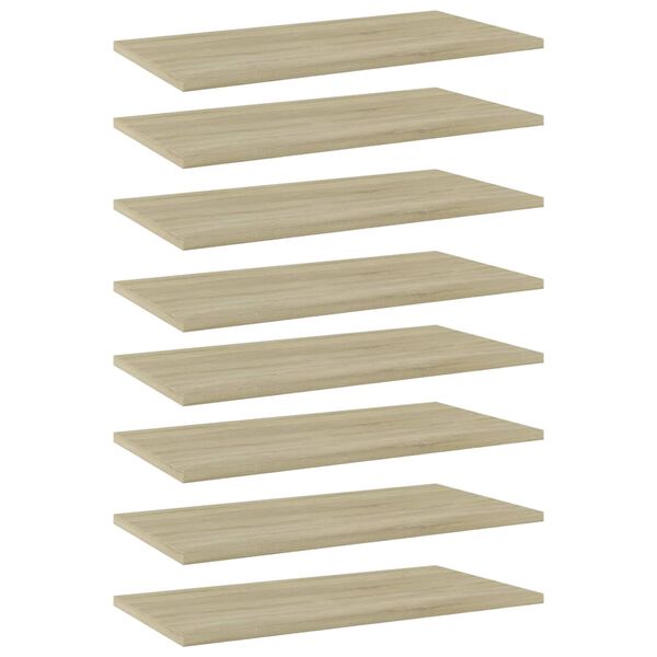 vidaXL Bookshelf Boards 8 pcs Sonoma Oak 60x30x1.5 cm Engineered Wood
