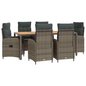 vidaXL Outdoor Dining Set 7 pcs Light Grey and Dark Grey