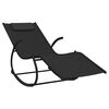 vidaXL Rocking Sun Loungers 2 pcs Black Steel and Textilene