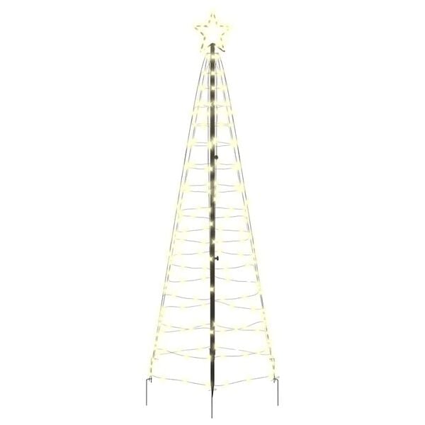 vidaXL LED Christmas Tree with Ground Spikes Warm White 250 cm Iron