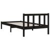 vidaXL Bed Frame without Mattress Black Solid Wood 100x200 cm