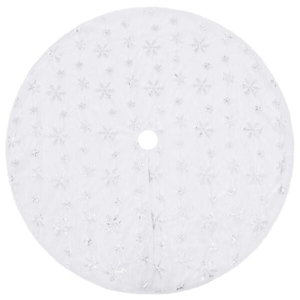 vidaXL Luxury Christmas Tree Skirt White 122 cm Faux Fur