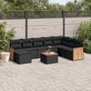vidaXL 9 Piece Garden Sofa Set with Cushions Black poly ratta