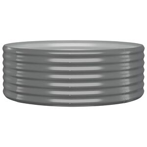 vidaXL Garden Raised Bed | Grey | Powder-coated steel | Medium | Durable