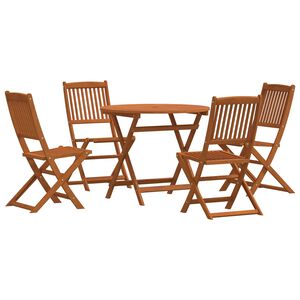 vidaXL Outdoor Furniture Set 5 pcs Natural Solid Eucalyptus Wood