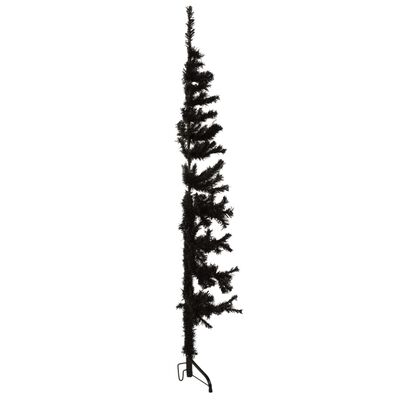 vidaXL Slim Artificial Half Christmas Tree with Stand Black 120 cm