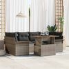 vidaXL Garden Sofa Set with Cushion Height Adjustable 7 pcs Grey