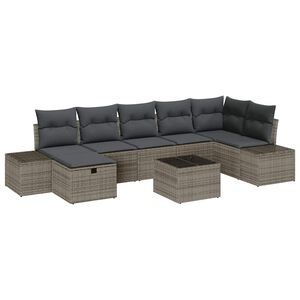 vidaXL Sofa Set with Cushion 7 pcs Poly Rattan