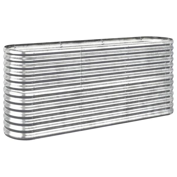 vidaXL Garden Raised Bed Galvanised Steel 152x40x68 cm Silver