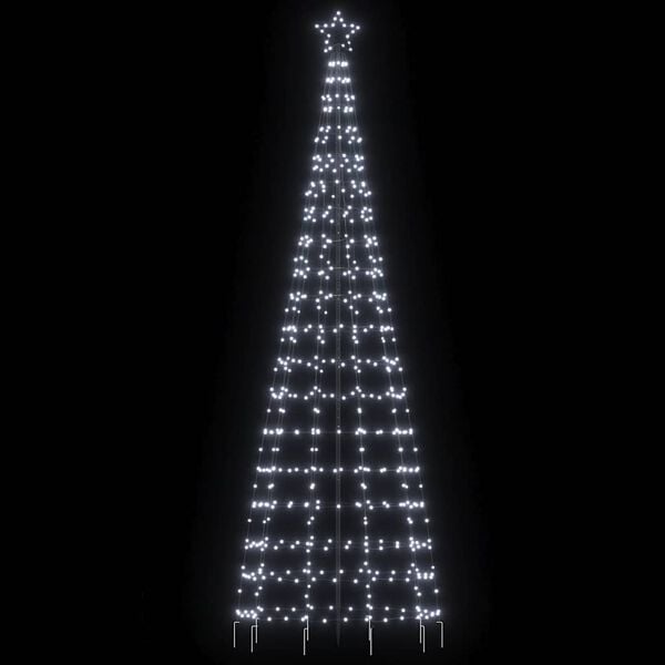 vidaXL LED Christmas Tree with Spikes 570 LEDs Cold White 300 cm