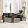 vidaXL Garden Sofa Set with Cushion 6 pcs Grey Poly rattan