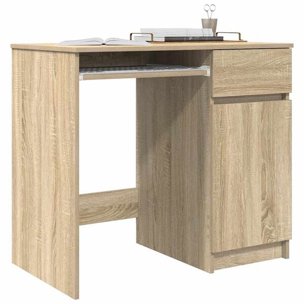 vidaXL Desk Sonoma Oak 86x49x76 cm Engineered Wood