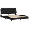 vidaXL Bed Frame without Mattress "Hvar" Black 152x203 cm Queen Faux Leather