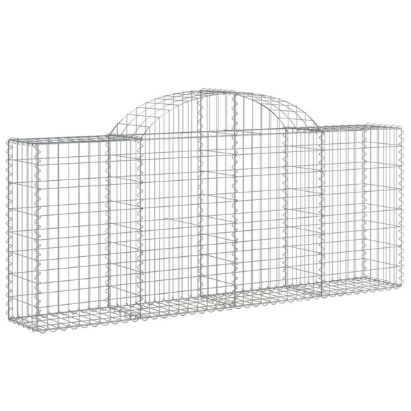 vidaXL Arched Gabion Baskets 12 pcs 200x30x80/100 cm Galvanised Iron