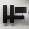 vidaXL 7 Piece TV Cabinet Set Black Engineered Wood