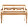 vidaXL Batavia Bench with Blue Cushion 150 cm Solid Teak Wood
