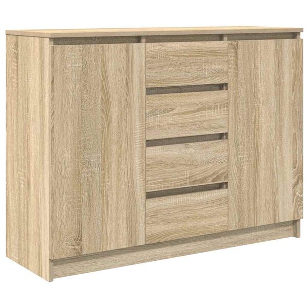 vidaXL Sideboard with Drawers Sonoma Oak 100.5x35x76 cm Engineered Wood