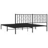 vidaXL Metal Bed Frame without Mattress with Headboard Black 180x200cm