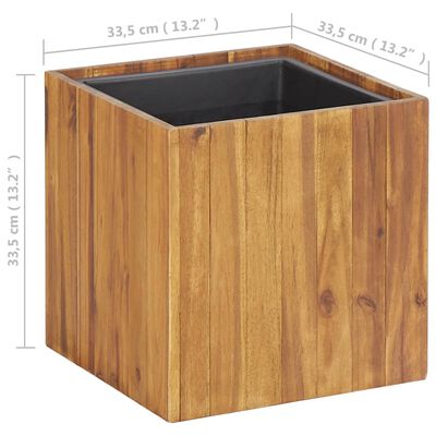 vidaXL Garden Raised Bed Pot 33.5x33.5x33.5 cm Solid Acacia Wood