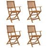 vidaXL 5 Piece Folding Outdoor Dining Set Solid Acacia Wood
